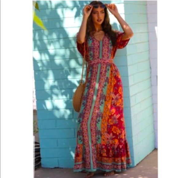 NEW stunning embellished boho maxi floral dress - Picture 3 of 4